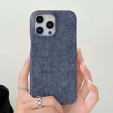 Handyhülle aus Leder mit Denim-Textur für die iPhone 14-Serie