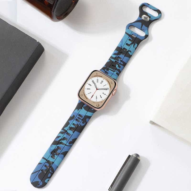 Camouflage Silicone Strap with Butterfly Clasp