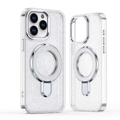 Translucent Glitter (Bling Sparkle) TPU Phone Case with Stand and MagSafe for iPhone 12 Series