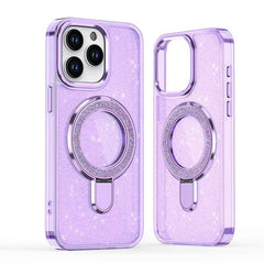 Translucent Glitter (Bling Sparkle) TPU Phone Case with Stand and MagSafe for iPhone 15 Series