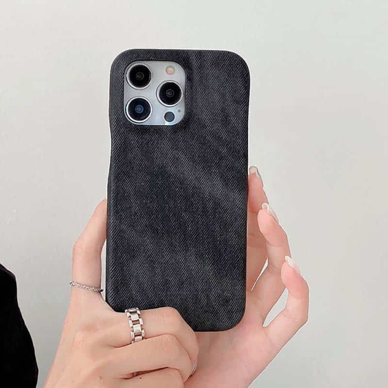 Denim Texture Leather Phone Case for iPhone 15 Series