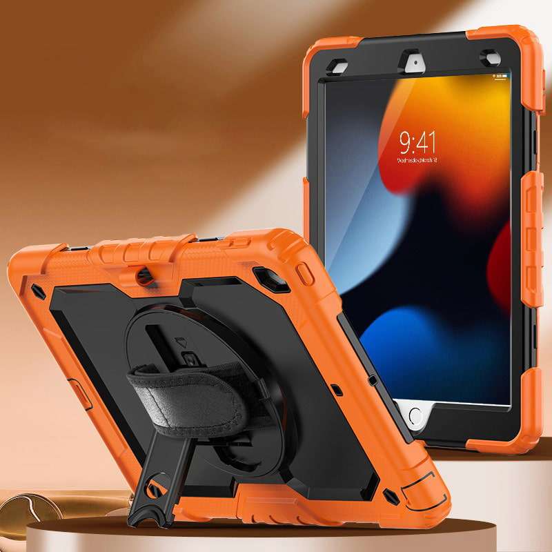 Silicone Tablet Protective Case with Strap and Stand for iPad Series