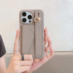 Wallet Card Holder Phone Case with Wrist Strap for iPhone 14 Series