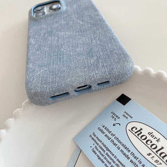 Denim Texture Leather Phone Case for iPhone 13 Series