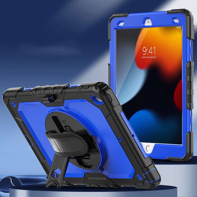 Silicone Tablet Protective Case with Strap and Stand for iPad Series