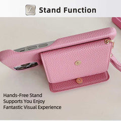 Wallet Phone Case with Lanyard and Mirror for iPhone 14 Series