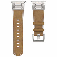 Mech Style Stainless Steel and Leather Strap