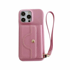 Wallet Phone Case with Lanyard and Mirror for iPhone 14 Series